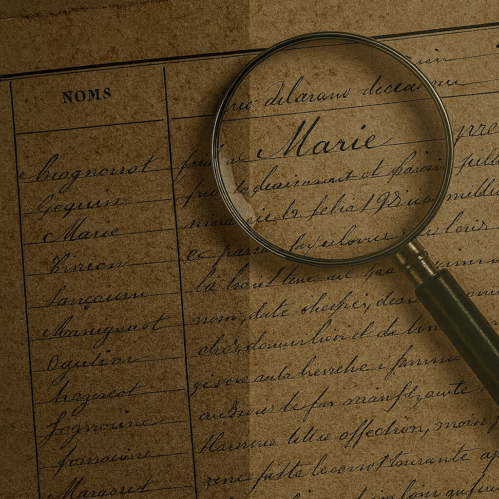 Recherche généalogique personnalisée dans les archives françaises